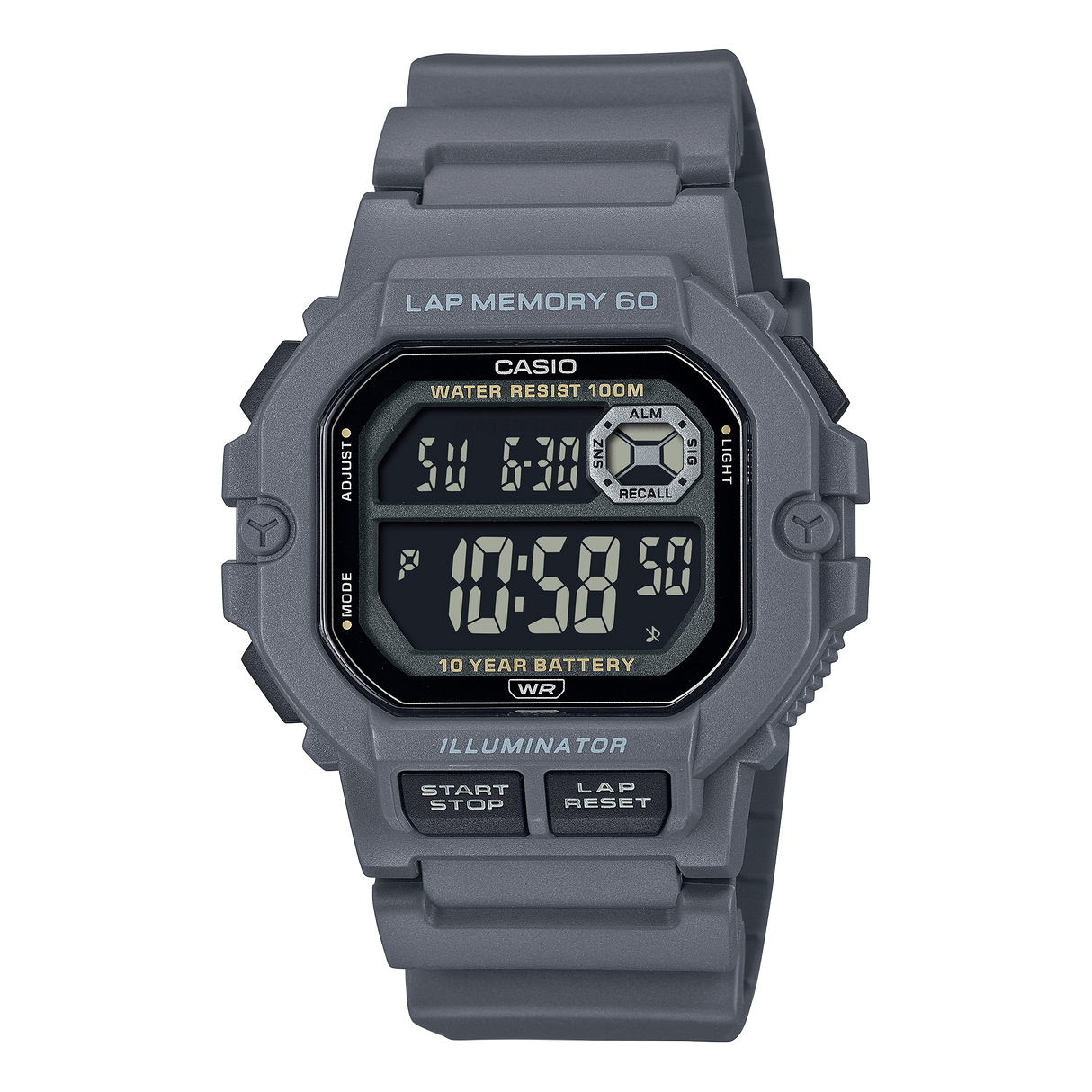 WS-1400H-8BV Casio de caballero pulsera de resina 10 años de bateria