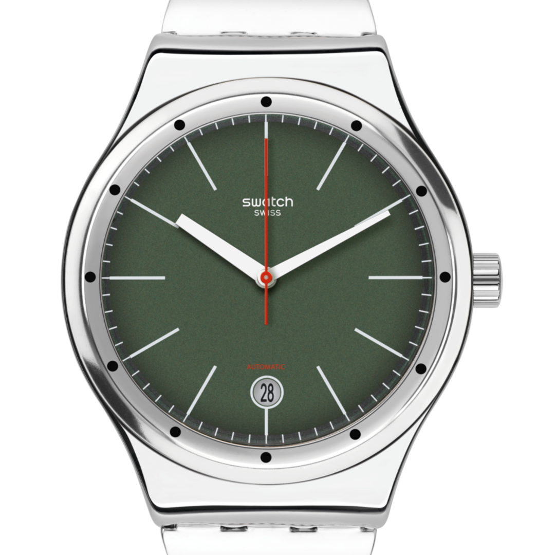 YIS407GB Reloj Swatch Sistem Kaki unisex correa mesh 42mm