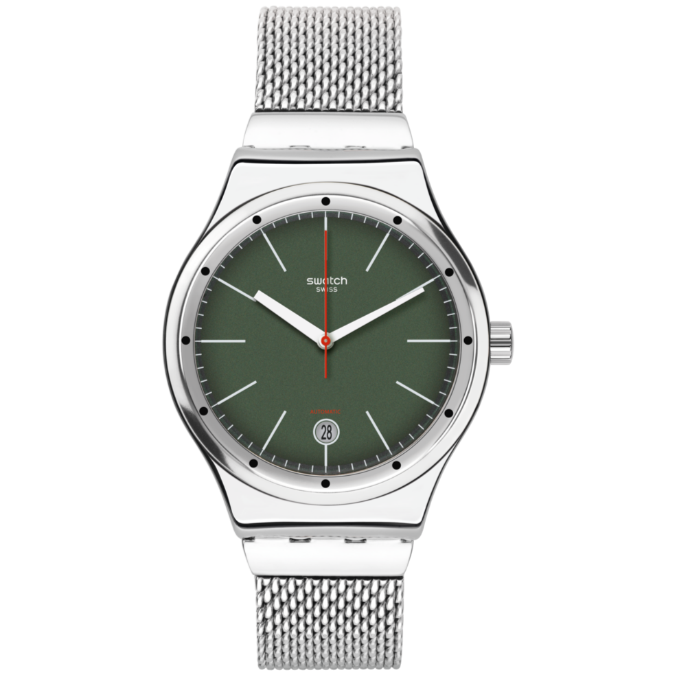 YIS407GB Reloj Swatch Sistem Kaki unisex correa mesh 42mm