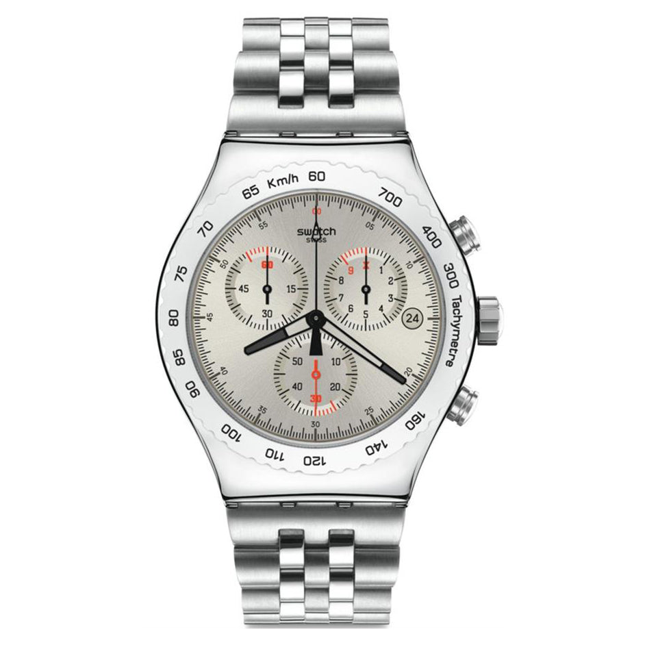 YVS405GD Swatch Silverish de hombre correa de acero inoxidable