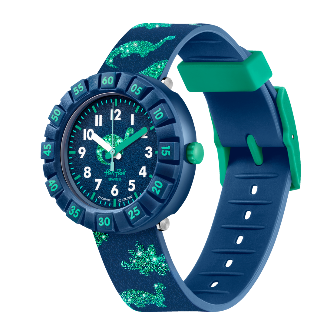 ZFCSP117 Swatch Flik Flak infantil Dinosaurios análogo