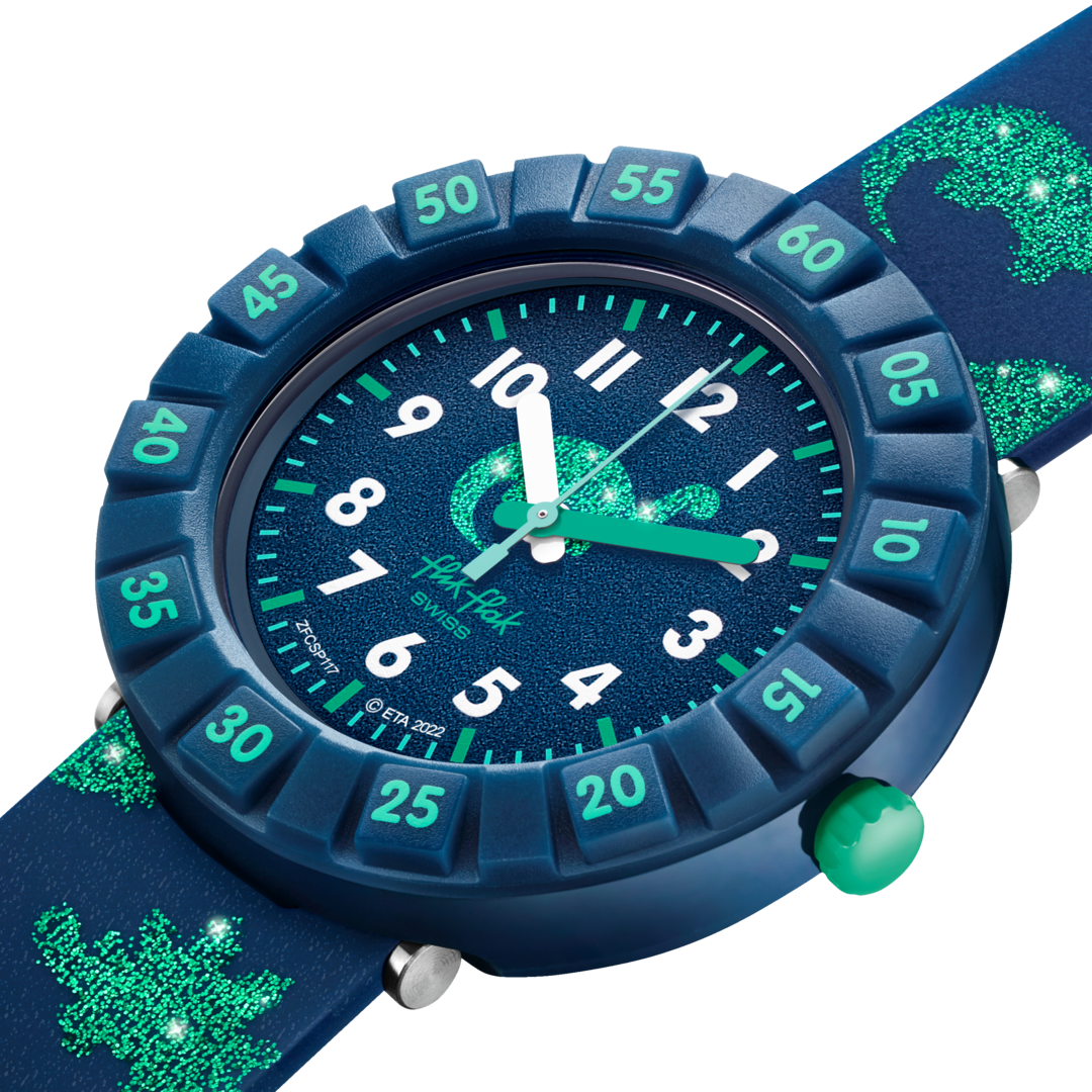 ZFCSP117 Swatch Flik Flak infantil Dinosaurios análogo