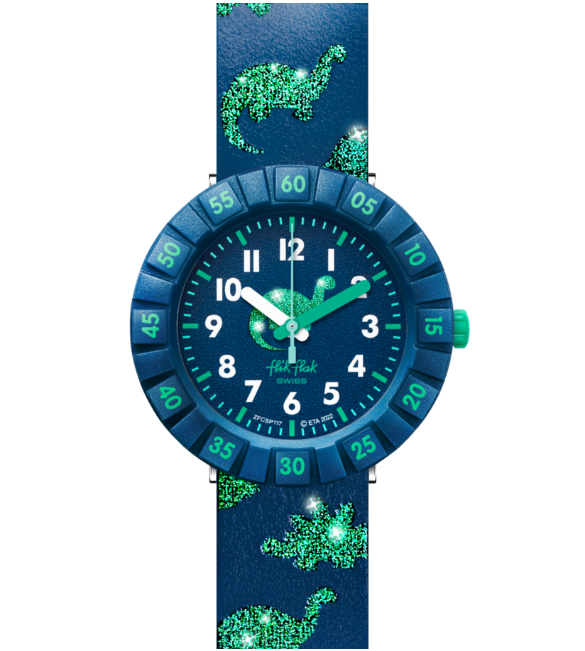 ZFCSP117 Swatch Flik Flak infantil Dinosaurios análogo