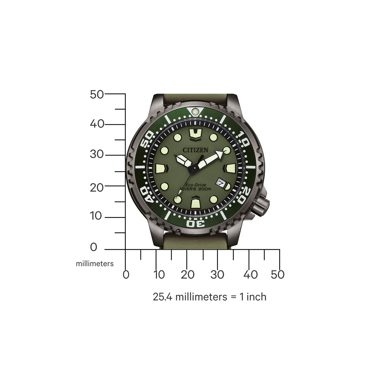 bn0157-11x Reloj Citizen Eco-drive de hombre pulsera de caucho 44 mm