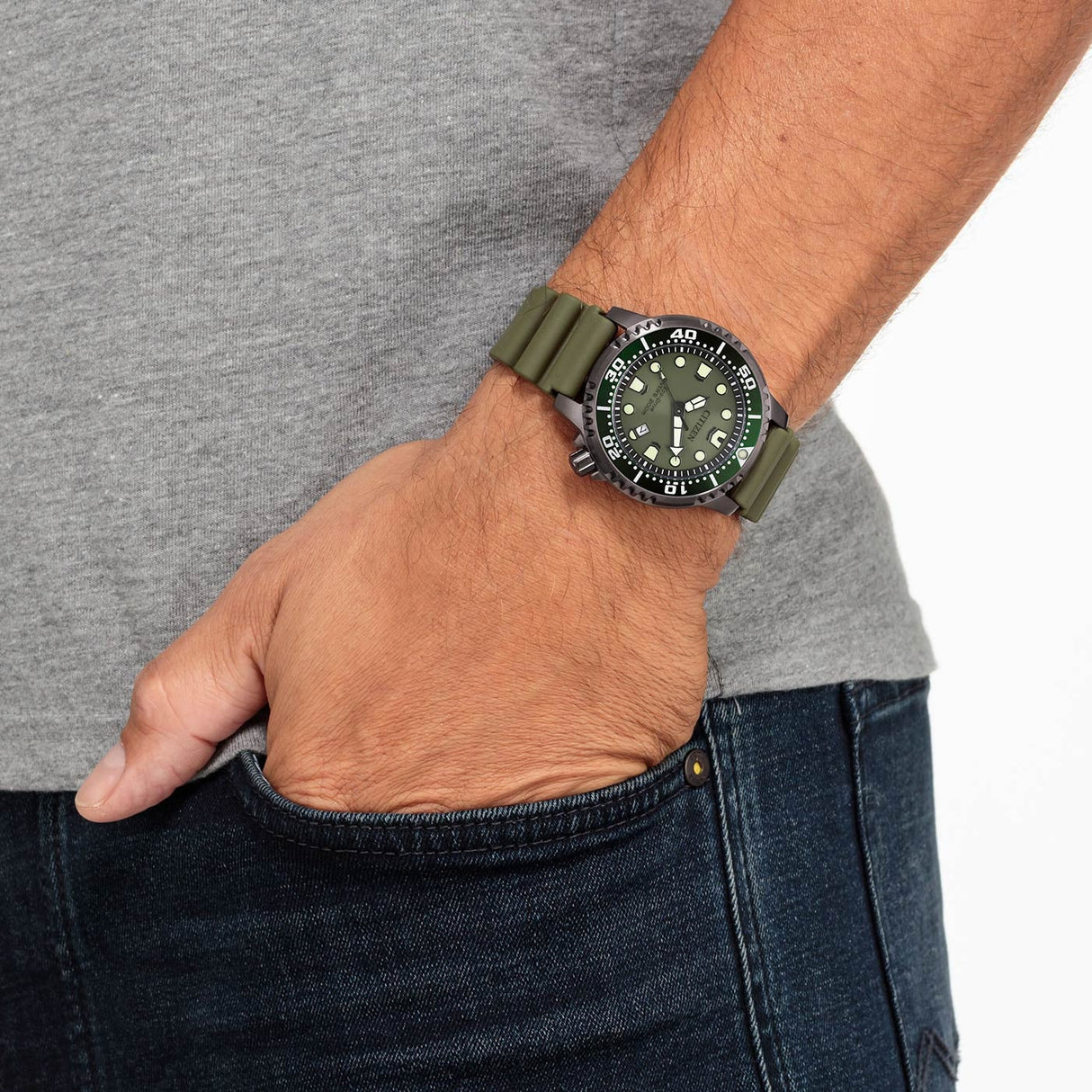 bn0157-11x Reloj Citizen Eco-drive de hombre pulsera de caucho 44 mm