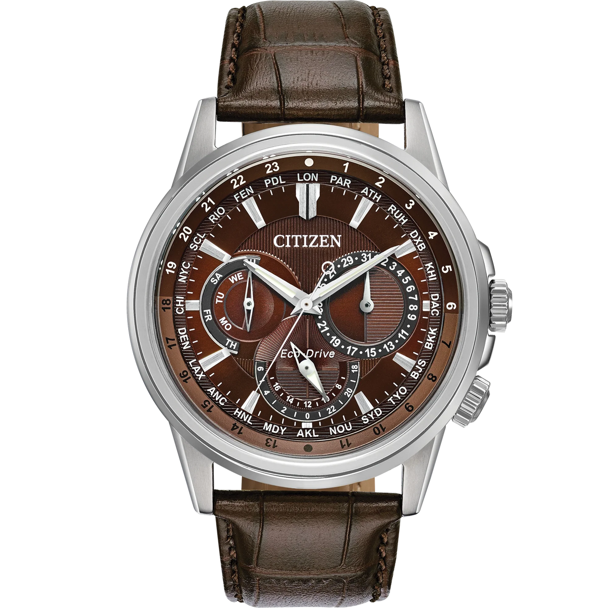 bu2020-29x Reloj Citizen Calendrier de hombre pulsera de piel 44 mm Eco-drive