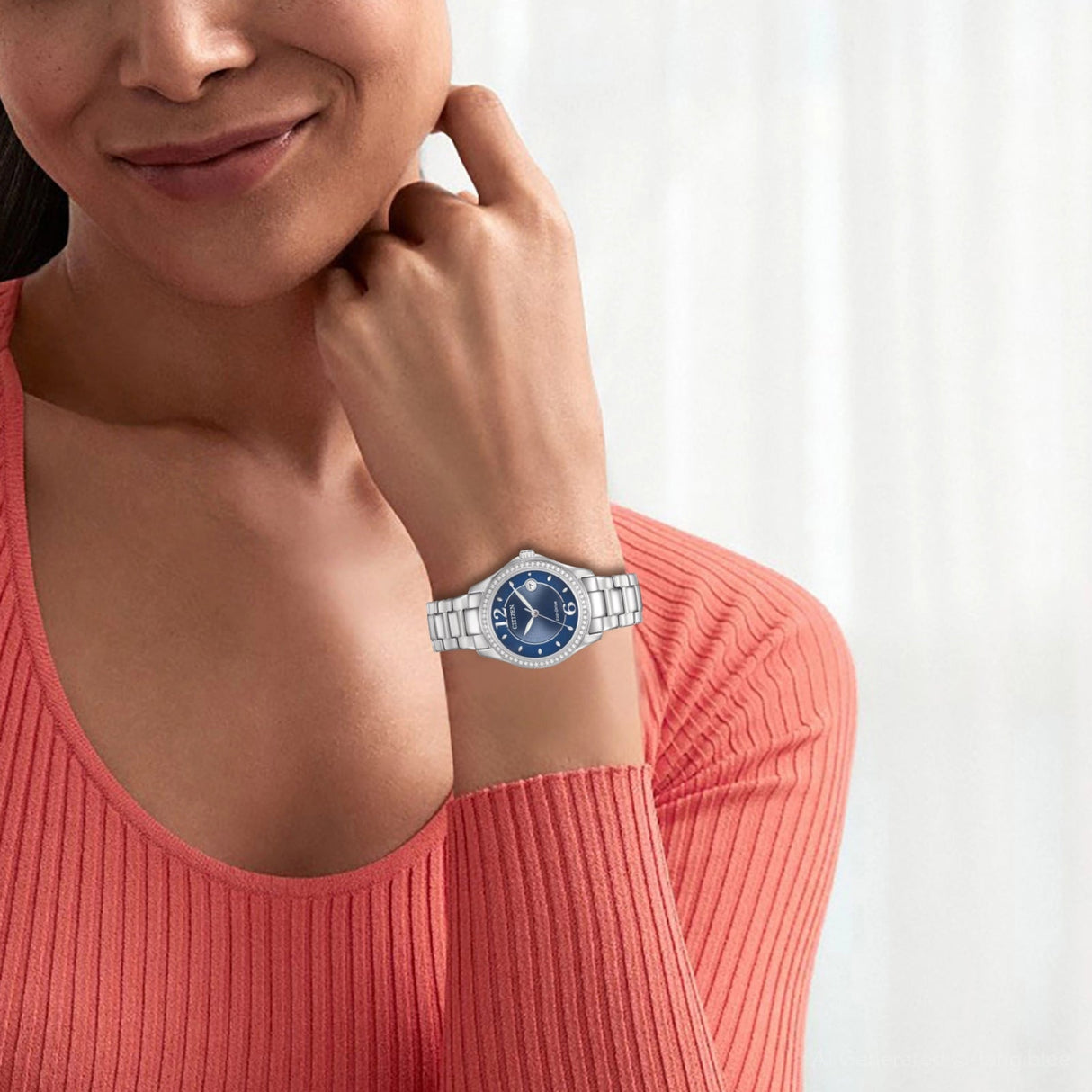 FE1140-86L Reloj Citizen Silhouette Cristales Eco-drive incrustados de dama pulsera de metal 30 mm