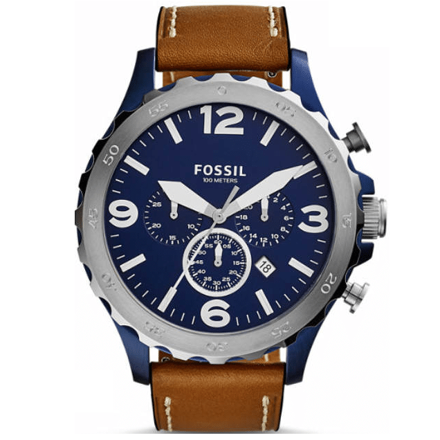 JR1504 Reloj Fossil Nate de hombre pulsera de cuero 50 mm