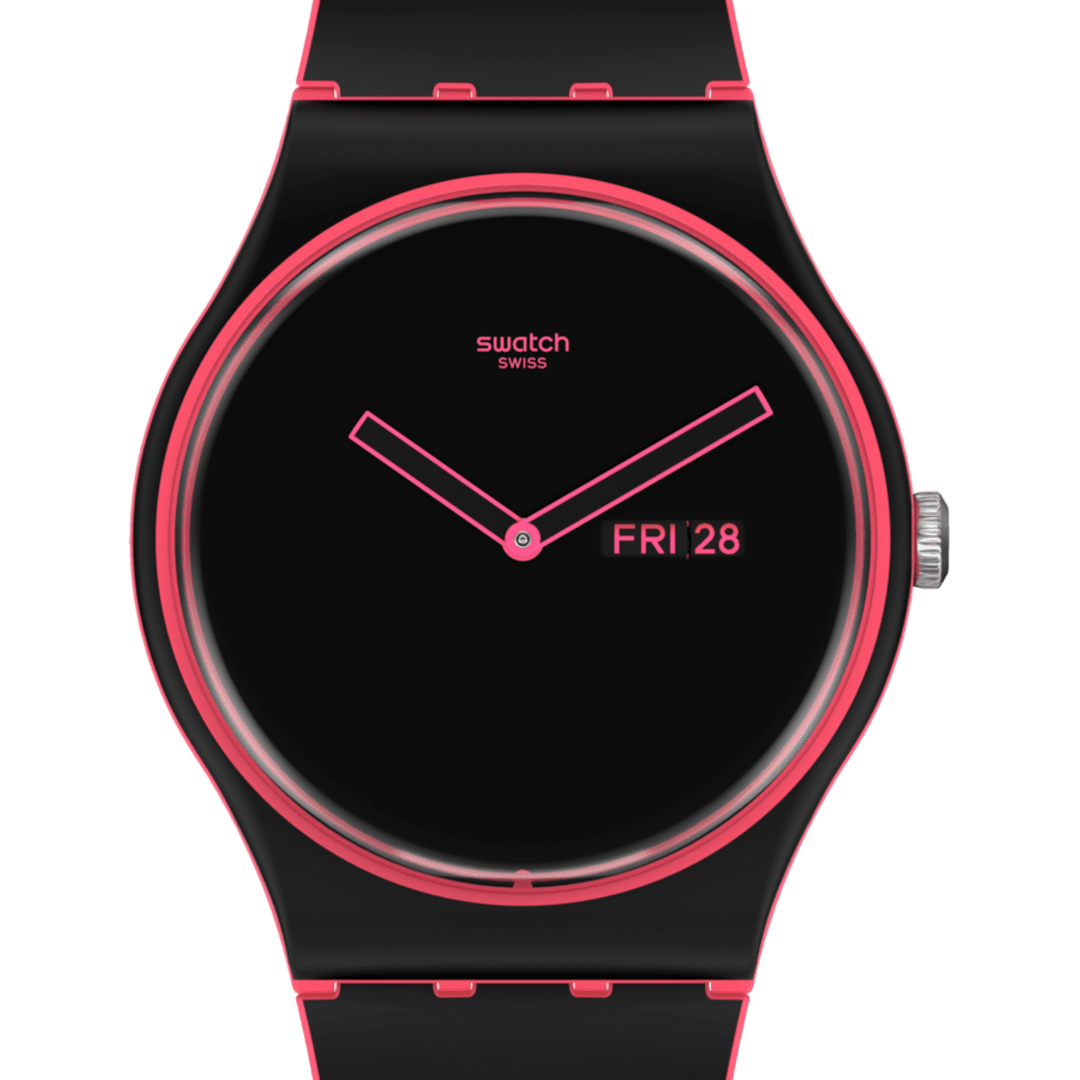 SO29P700 Reloj Swatch Minimal Line Pink unisex banda de caucho