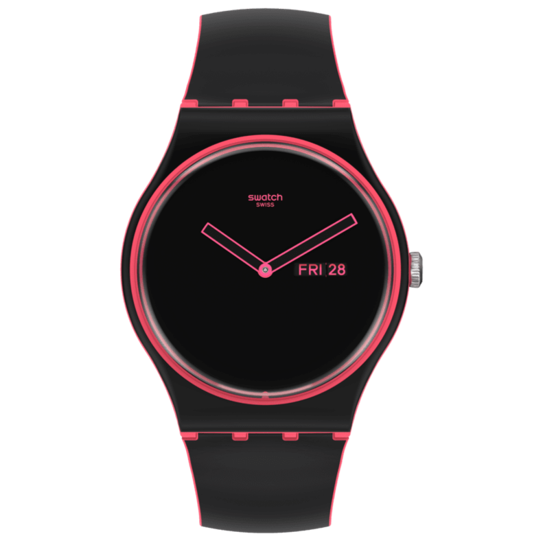 SO29P700 Reloj Swatch Minimal Line Pink unisex banda de caucho