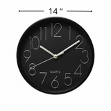 Reloj de pared análogo varios tamaños color negro