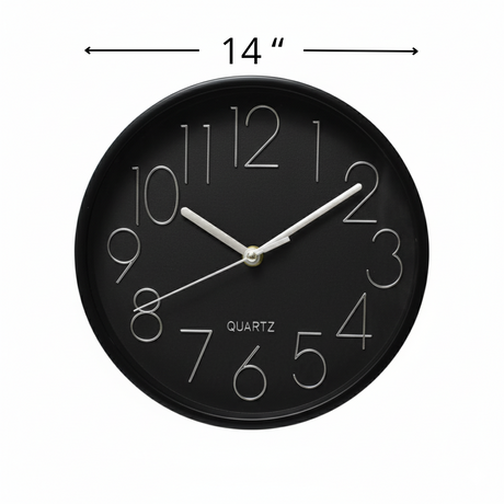 Reloj de pared análogo varios tamaños color negro