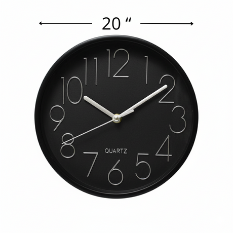 Reloj de pared análogo varios tamaños color negro