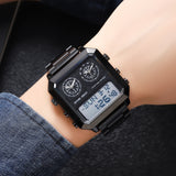 2204 Skmei Reloj para hombre pulsera de metal doble hora