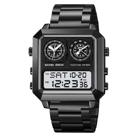 2204 Skmei Reloj para hombre pulsera de metal doble hora