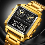 2204 Skmei Reloj para hombre pulsera de metal doble hora