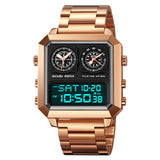 2204 Skmei Reloj para hombre pulsera de metal doble hora