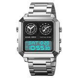 2204 Skmei Reloj para hombre pulsera de metal doble hora