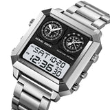 2204 Skmei Reloj para hombre pulsera de metal doble hora