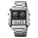 2204 Skmei Reloj para hombre pulsera de metal doble hora