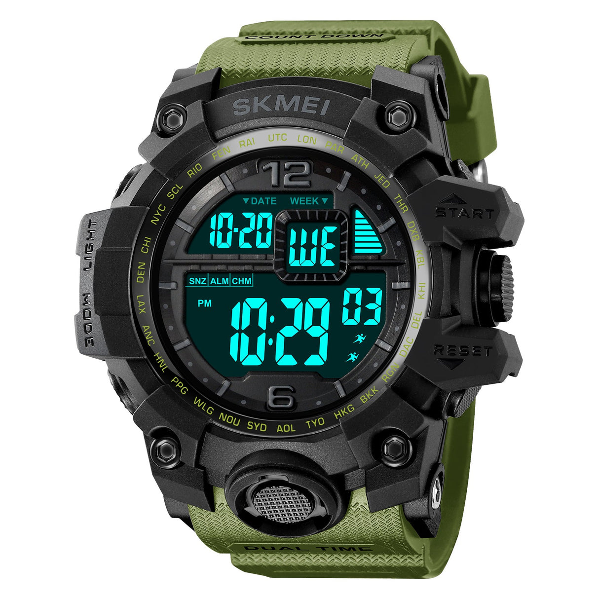 2245 reloj Skmei con pantalla digital para hombre pulsera de goma