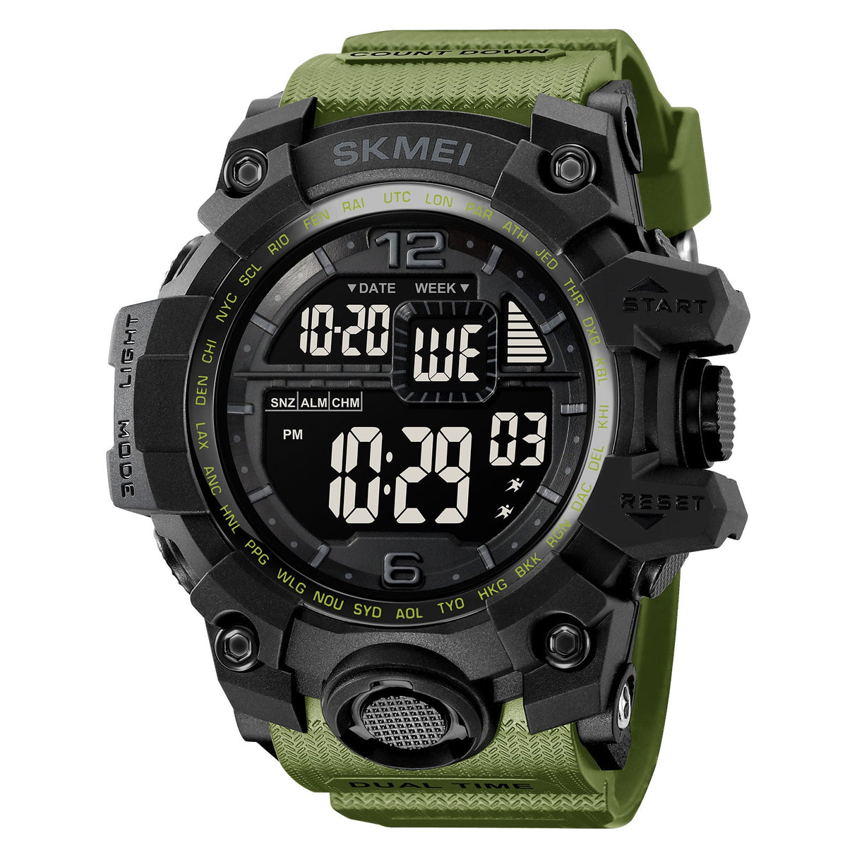 2245 reloj Skmei con pantalla digital para hombre pulsera de goma