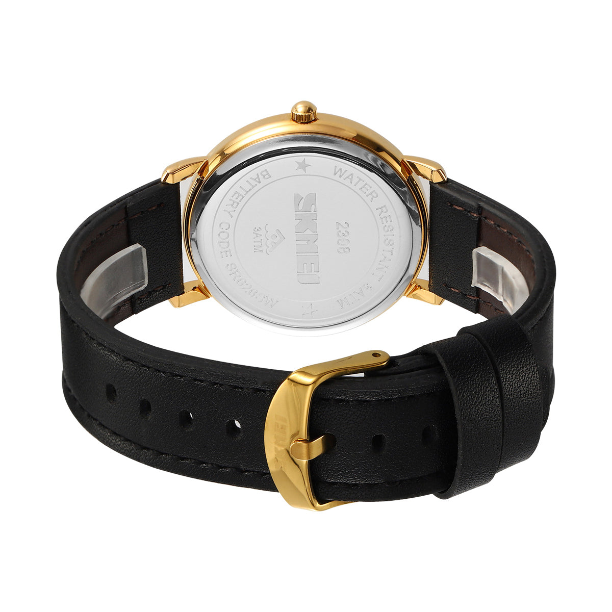 2308 Reloj Skmei para hombre pulsera de cuero redondo