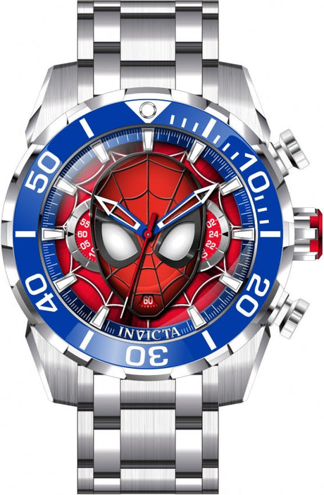 Reloj Invicta Marvel Spiderman de hombre pulsera de acero inoxidable 50 mm