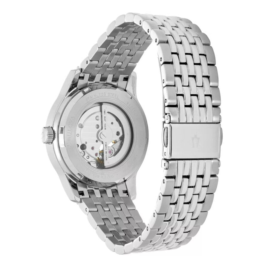 96A190 Bulova Classic Skeleton de hombre pulsera de acero inoxidable