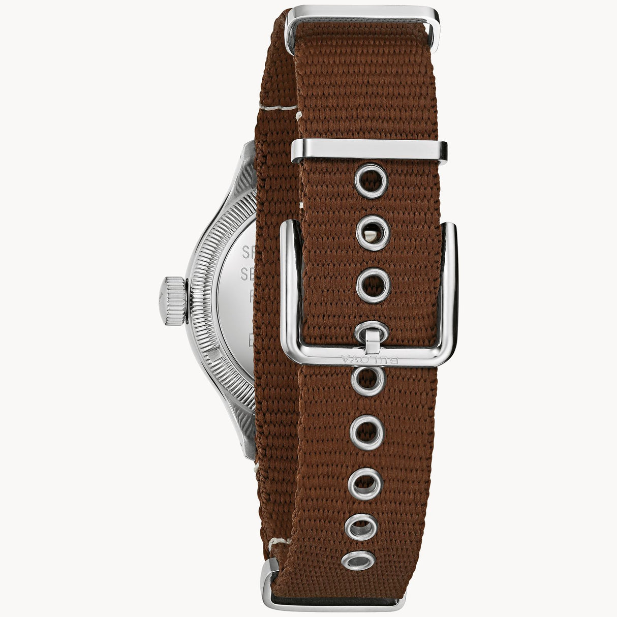 96A282 Bulova A-11 Hack Watch para caballero pulsera de tela