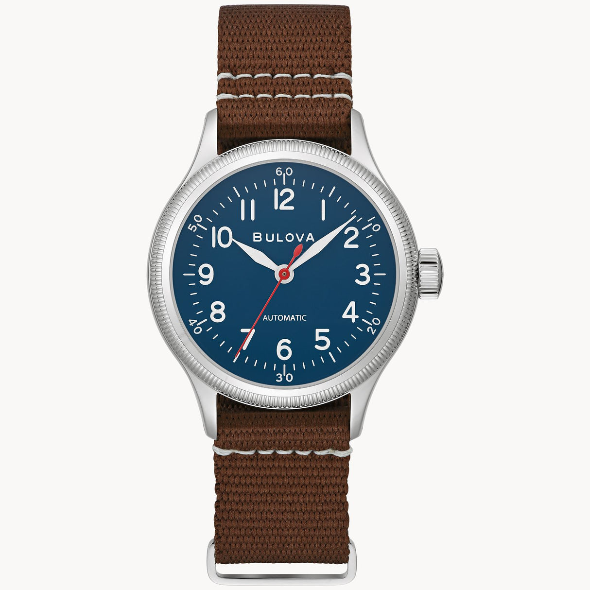 96A282 Bulova A-11 Hack Watch para caballero pulsera de tela