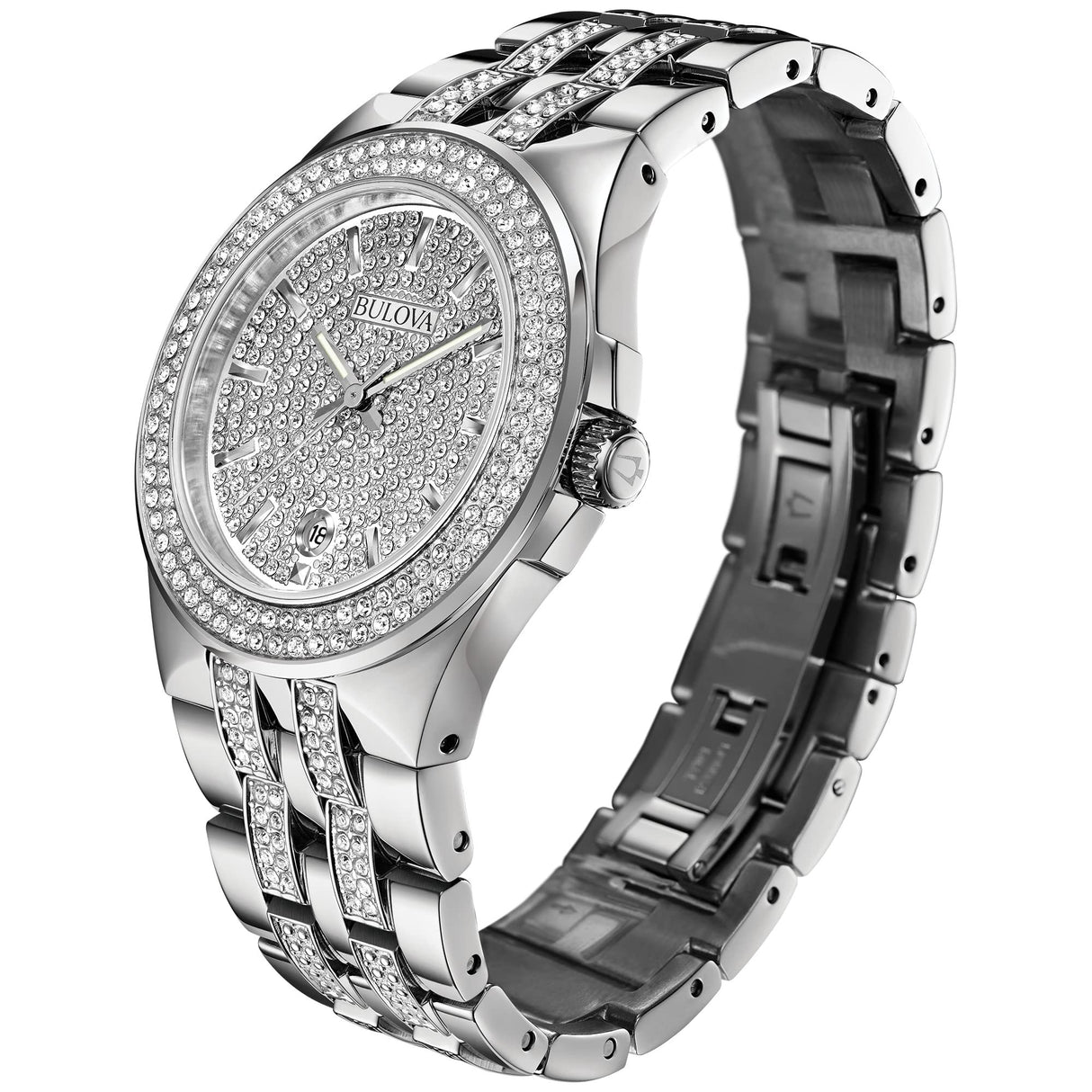 96B235 Reloj Bulova Crystal de hombre correa de metal