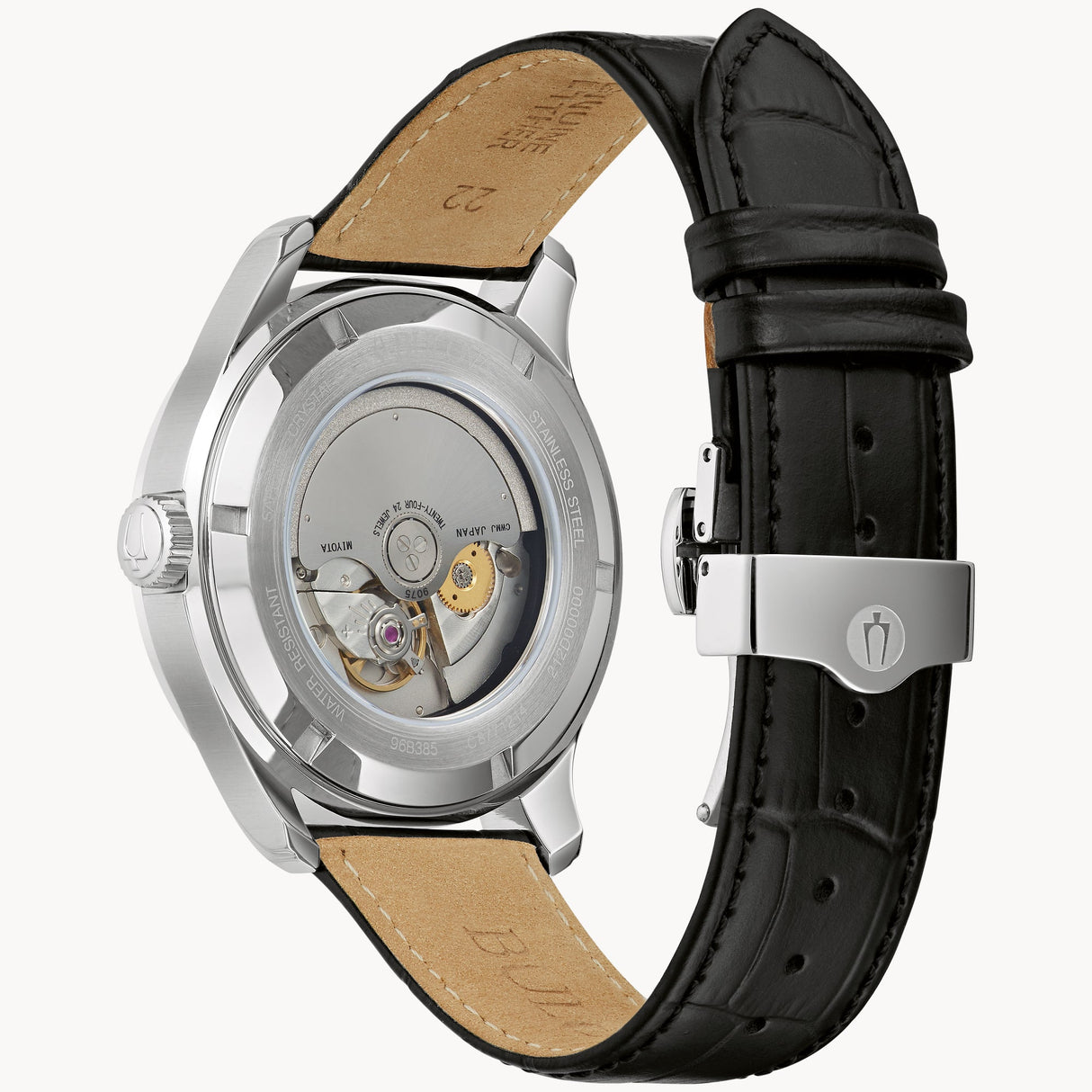 96B385 Reloj Bulova Wilton de hombre pulsera de cuero 43 mm