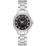 96L300 Reloj Bulova Crystal de mujer pulsera de metal 30 mm