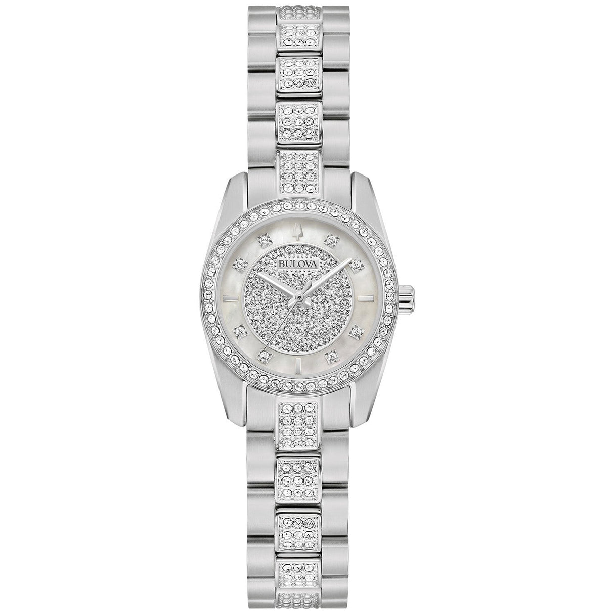 96L313 Reloj Bulova Crystal de señorita pulsera de metal
