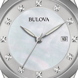 96P174 Reloj Bulova Diamond de dama pulsera de metal