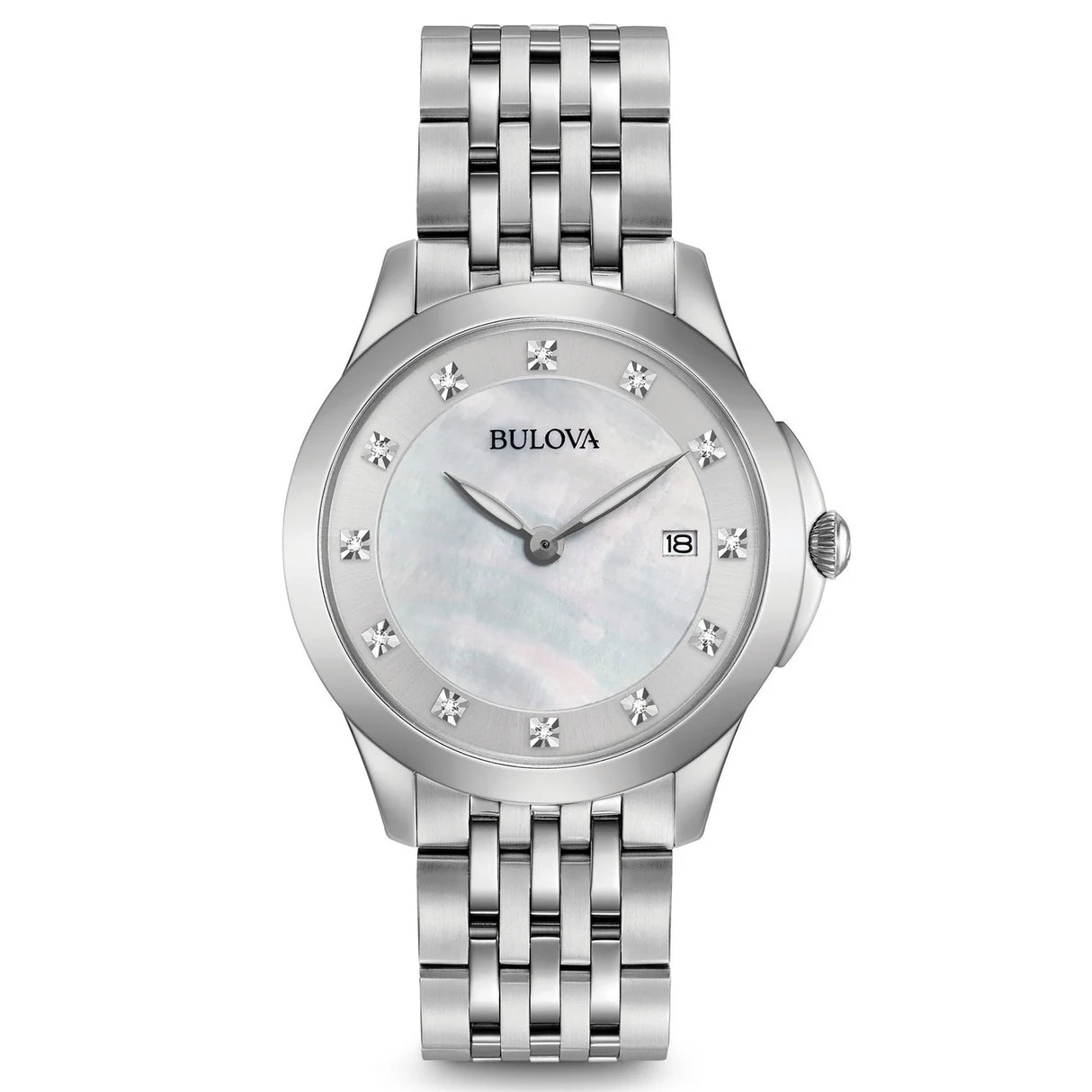 96P174 Reloj Bulova Diamond de dama pulsera de metal