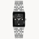96P202 Reloj Bulova Quadra de dama banda de metal 20 mm