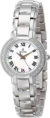 96R159 Reloj Bulova Diamond de dama pulsera de metal 27 mm