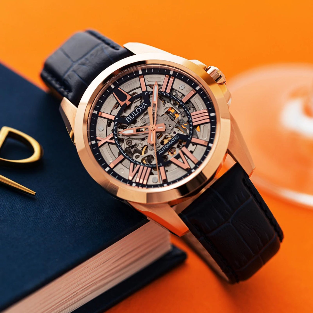 97A161 Bulova Sutton de hombre pulsera de cuero