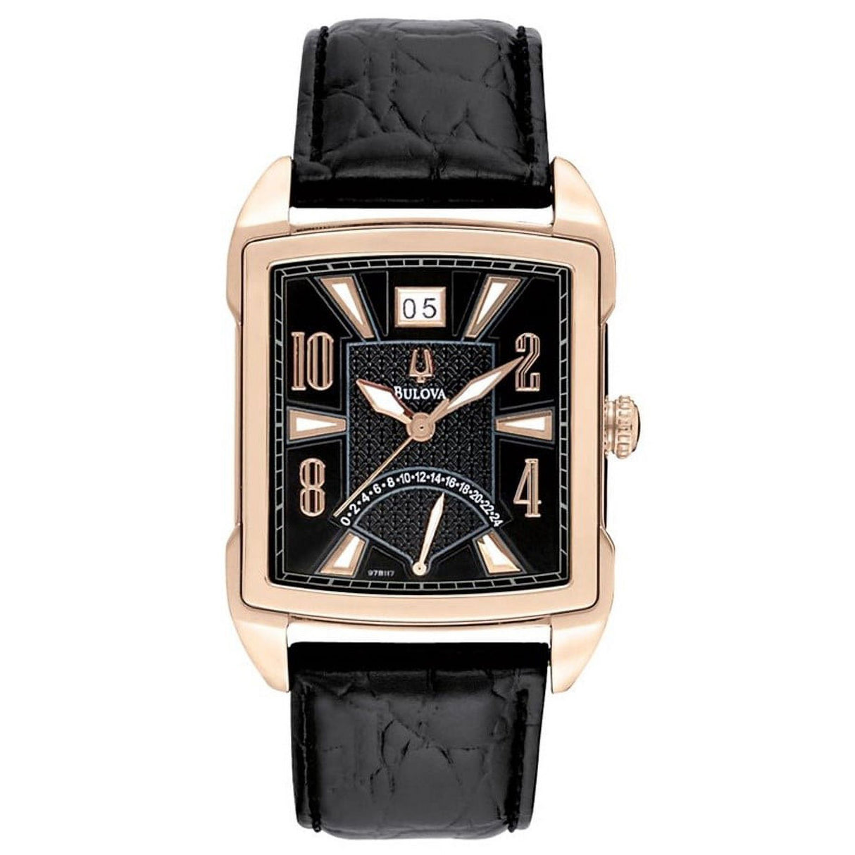 97B117 Bulova Regatta de caballero pulsera de piel
