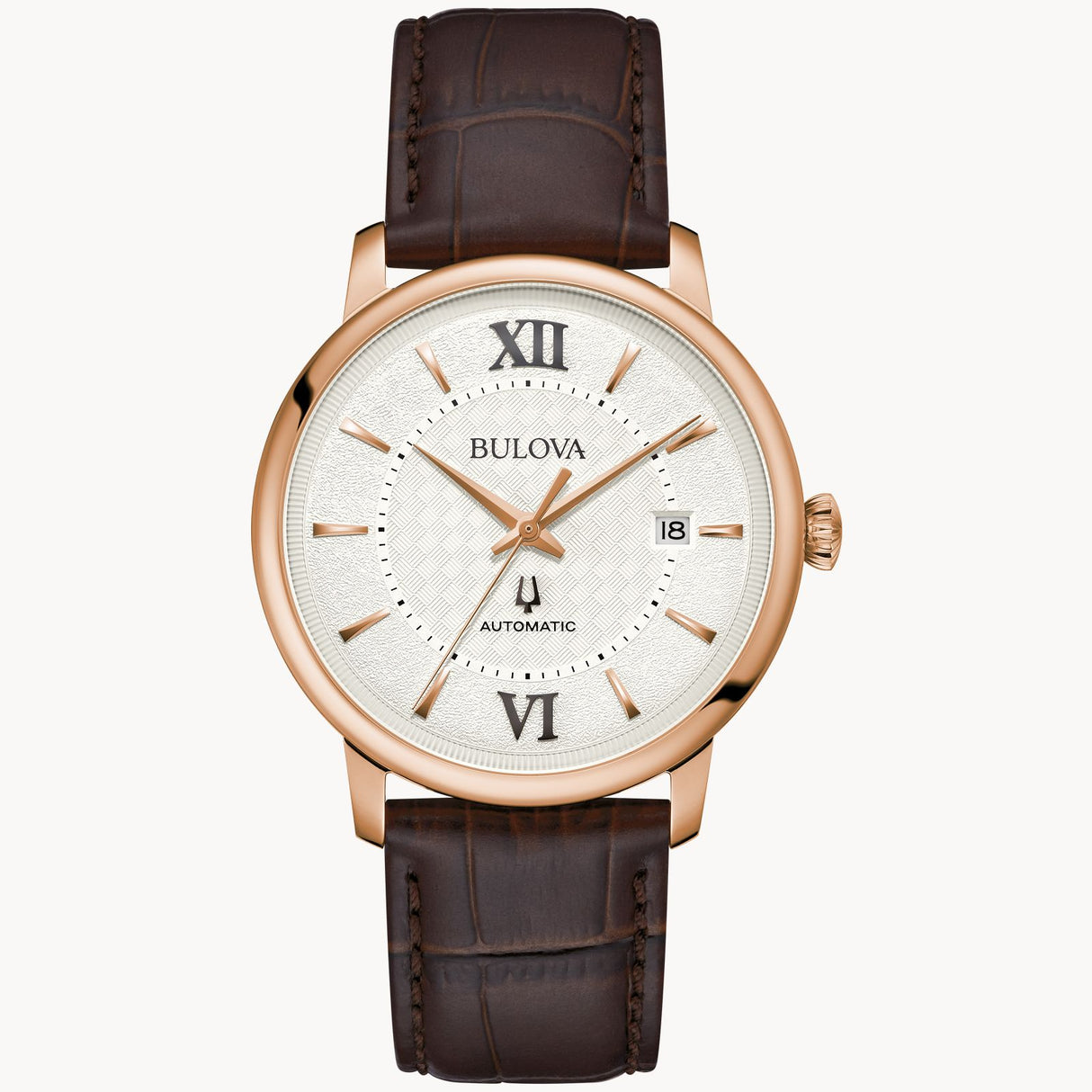 97B225 Reloj Bulova Hudson de caballero pulsera de piel 40mm