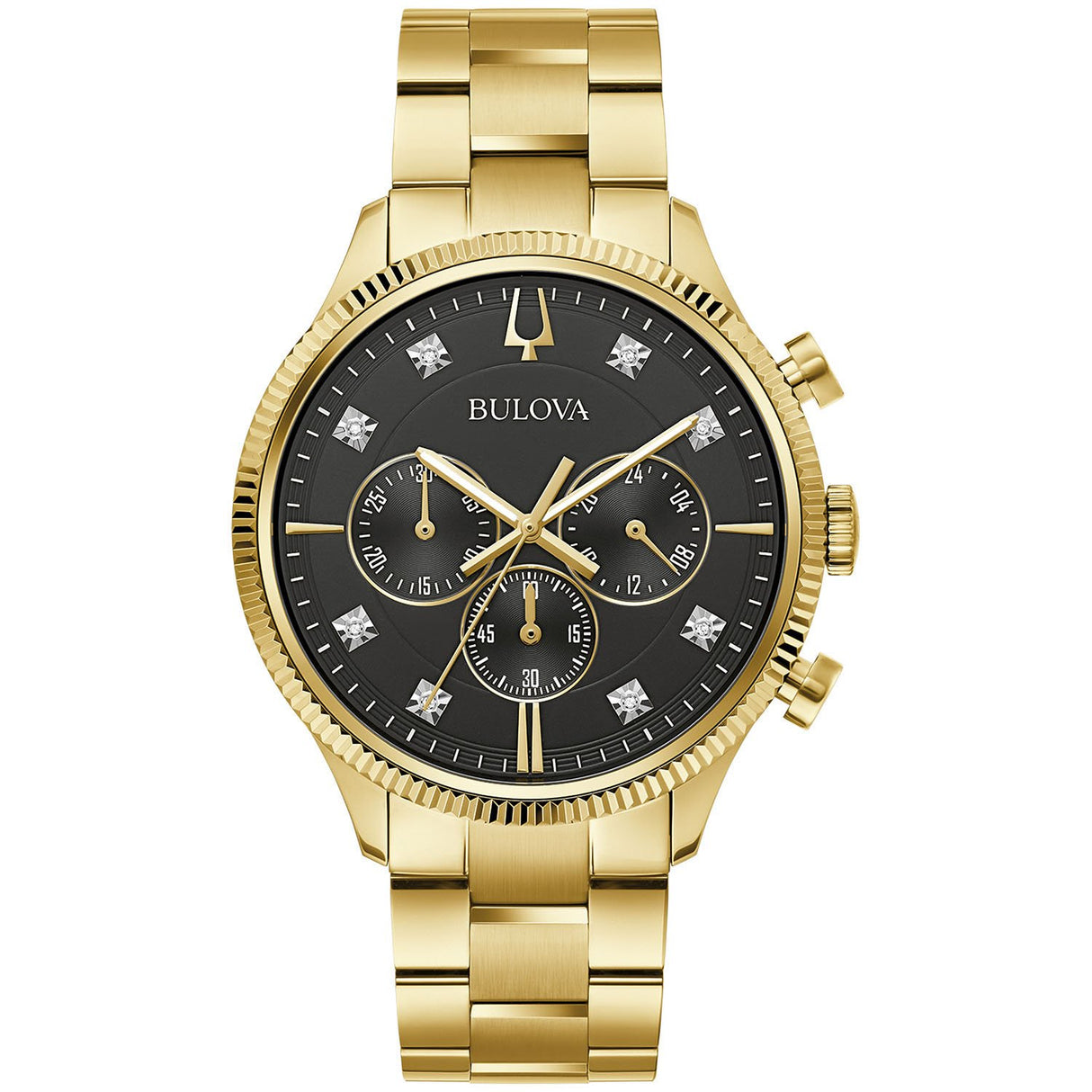 97D131 Reloj Bulova con Esfera Dorada y Diamantes para Hombre