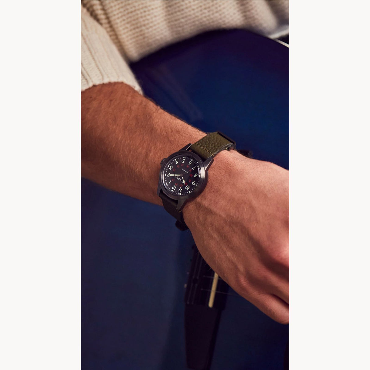 98A255 Bulova Hack Watch de caballero pulsera de cuero