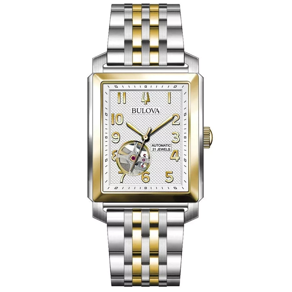 98A308 Bulova Skeleton de hombre pulsera de metal