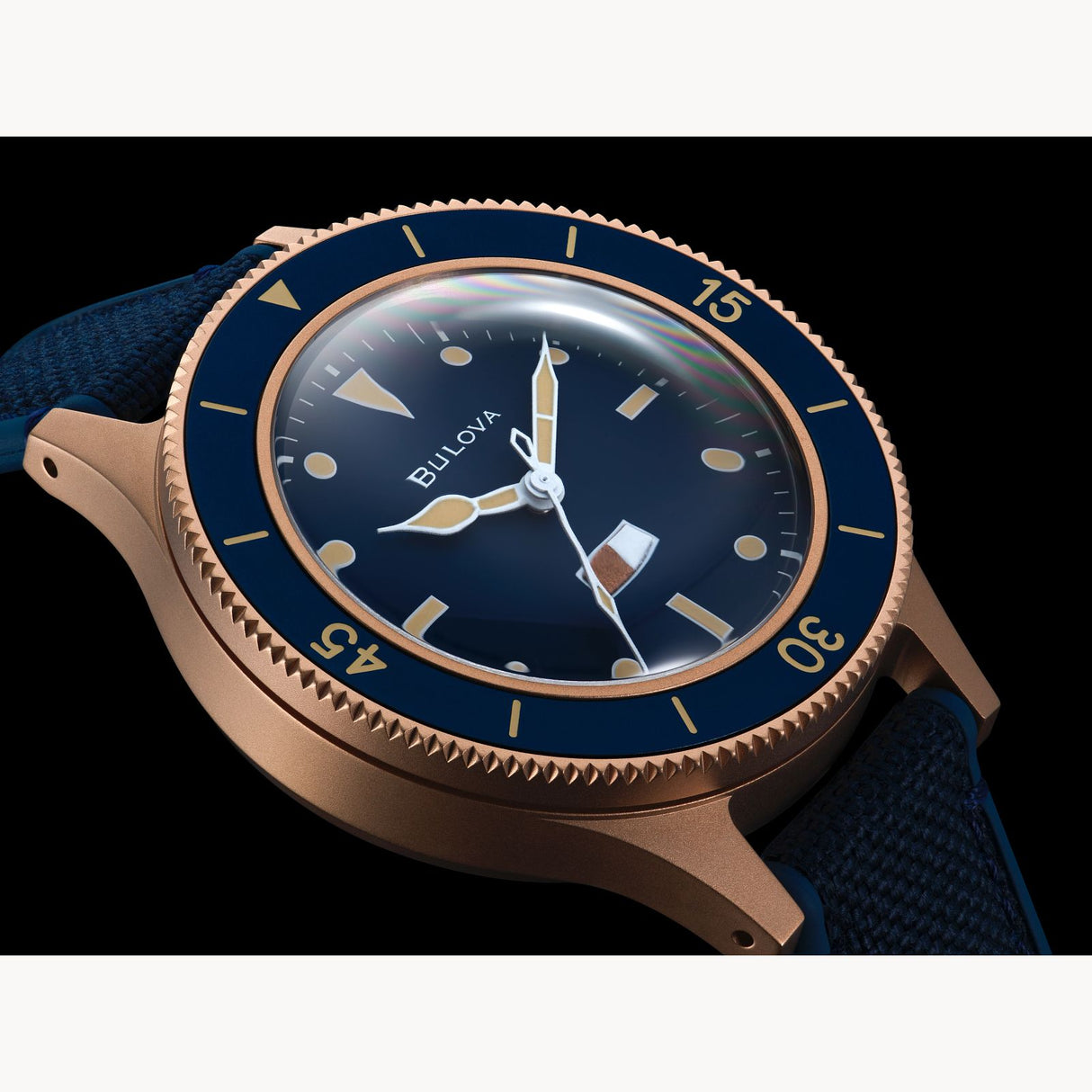 98A325 Reloj Bulova Mil Ships de caballero banda de resina