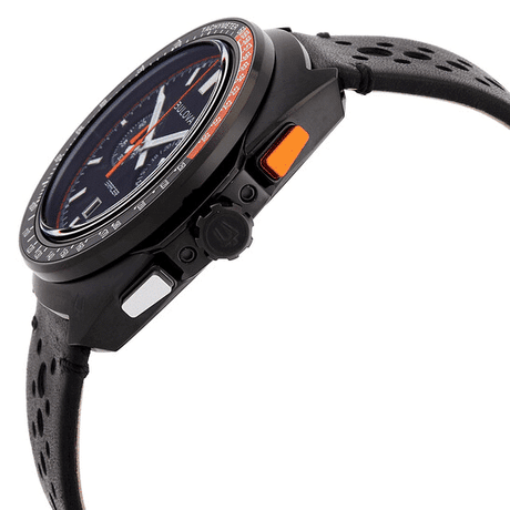 98B428 Reloj Bulova Racer Black pulsera de cuero