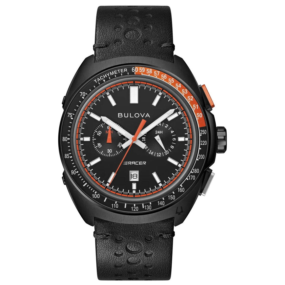 98B428 Reloj Bulova Racer Black pulsera de cuero