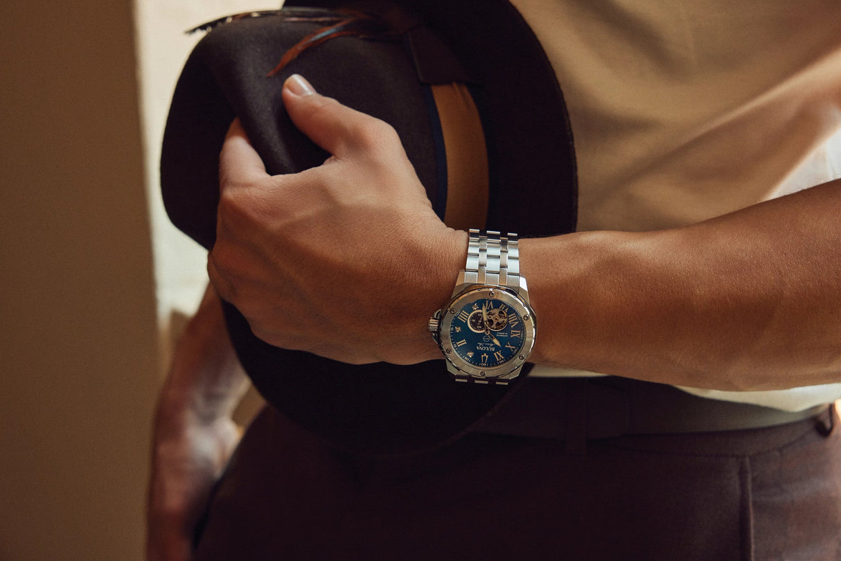 98D184 Reloj Bulova Marine Star Marc Anthony de hombre pulsera de metal 45 mm