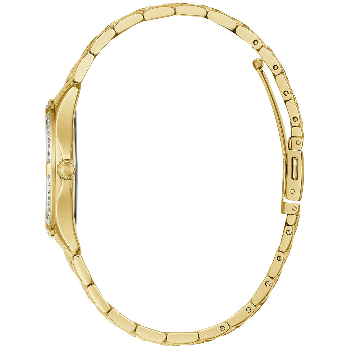 98L256 Bulova Reloj Crystal Accent para Dama banda de metal